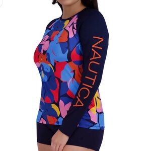 Nautica Women's Long Sleeve Floral Graphic Print
UPF 30 Beach Swim Rashguard Top